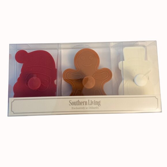 Southern Living Christmas Baking Set Cookie Stamps Flour Sifter Let It Snow - Picture 4 of 16